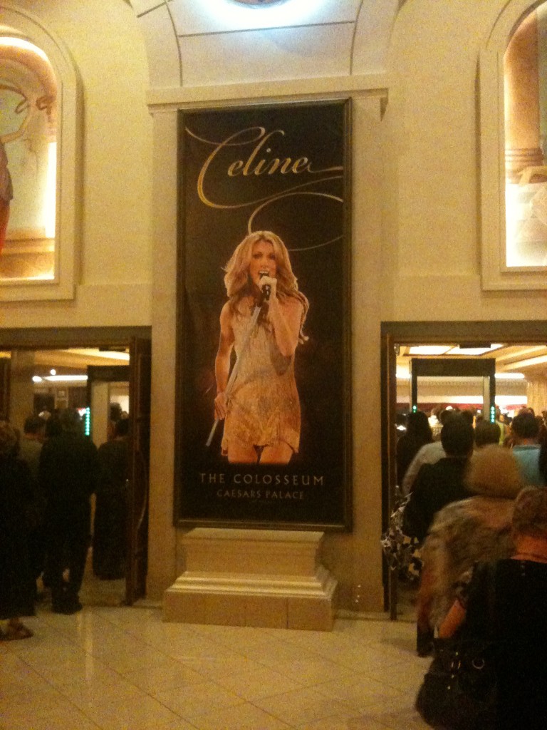 Making our way into the Celine Dion concert in Vegas