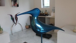 Blue glaze bird