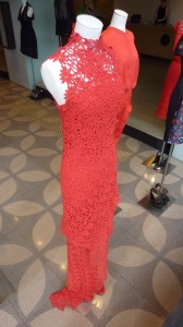 Long red lace Guipiri dress - $2000