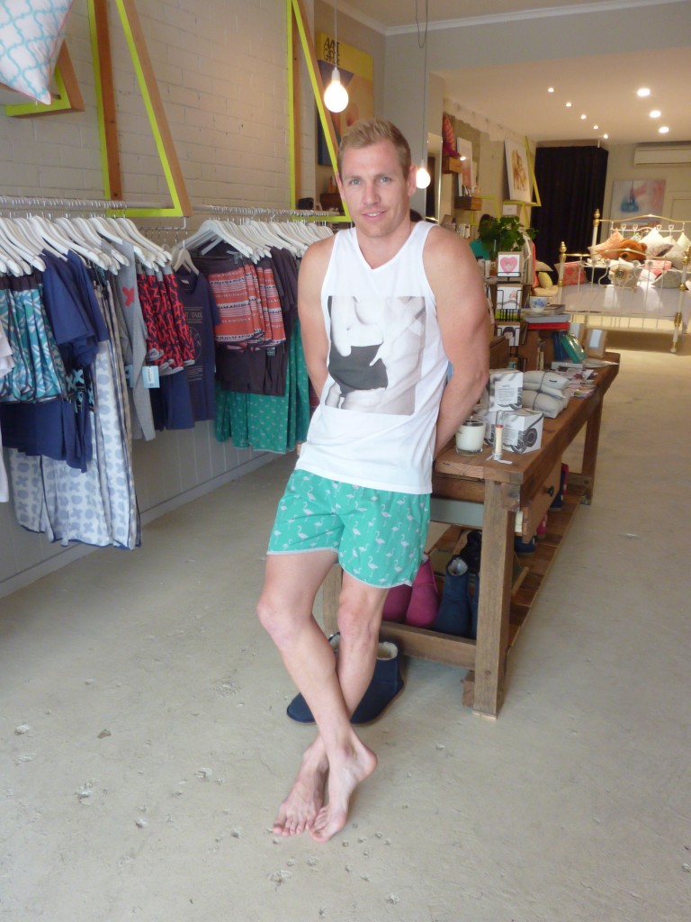 Green retro boxers $39.95 and singlet $39.95