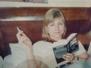 Smoking while reading Jackie Collins