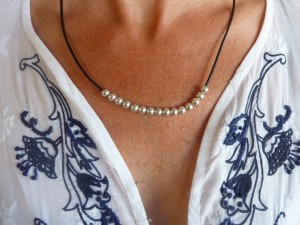 Silver ball necklace $60
