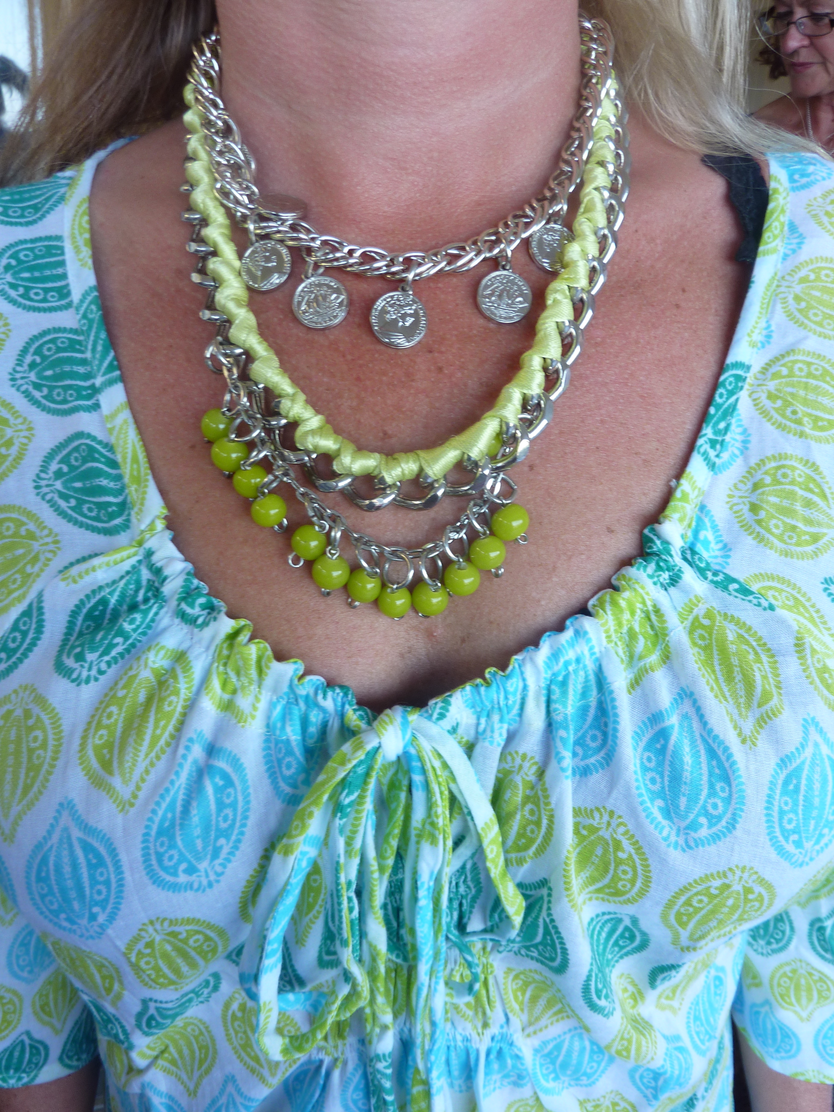 Green cluster necklace $65
