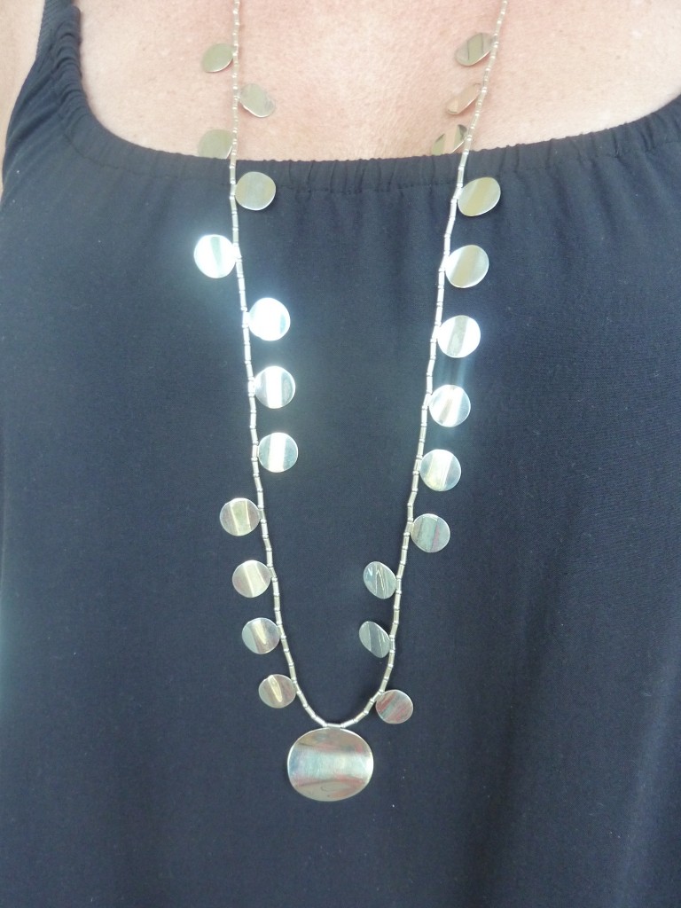 Silver disc necklace - $220
