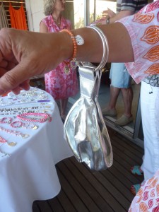 Bracelet bag in silver - $90