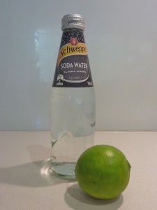 Summer drink of choice - fresh lime and soda